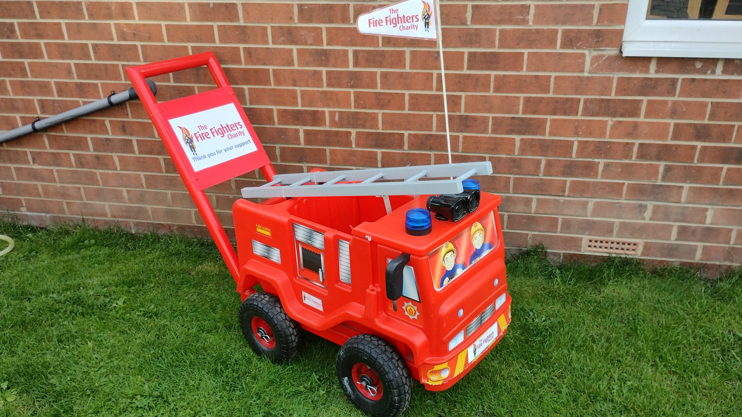 Gavin and the team will push this mini fire engine round