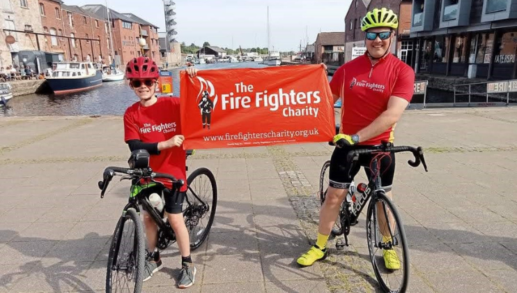 Firefighter’s sons raise hundreds after his recovery from cycle accident