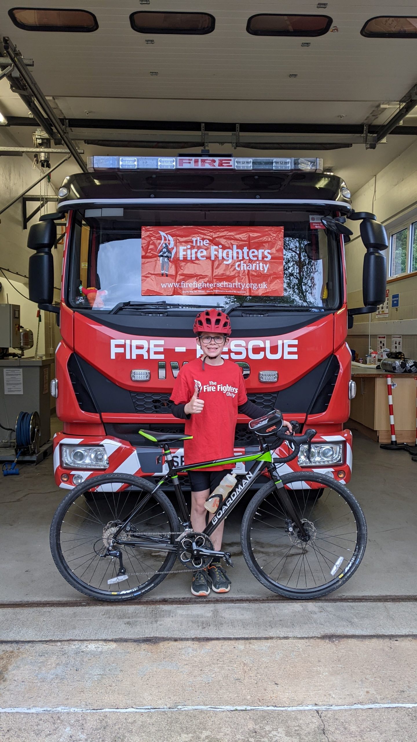 Lee's son Max cycled to raise funds for us